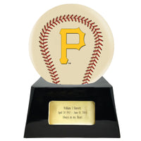 Ivory Baseball Trophy Urn Base with Optional Pittsburgh Pirates Team Sphere
