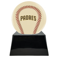 Ivory Baseball Trophy Urn Base with Optional San Diego Padres Team Sphere