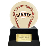 Ivory Baseball Trophy Urn Base with Optional San Francisco Giants Team Sphere