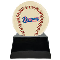 Ivory Baseball Trophy Urn Base with Optional Texas Rangers Team Sphere