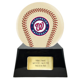 Ivory Baseball Trophy Urn Base with Optional Washington Nationals Team Sphere