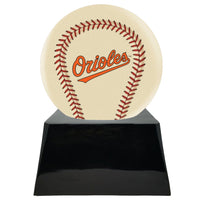 Ivory Baseball Trophy Urn Base with Optional Baltimore Orioles Team Sphere