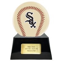 Ivory Baseball Trophy Urn Base with Optional Chicago White Sox Team Sphere