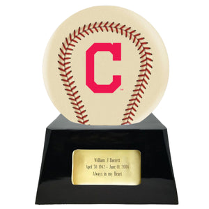 Ivory Baseball Trophy Urn Base with Optional Cleveland Indians Team Sphere