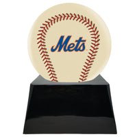 Ivory Baseball Trophy Urn Base with Optional New York Mets Team Sphere