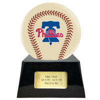 Ivory  Baseball Trophy Urn Base with Optional Philadelphia Phillies Team Sphere
