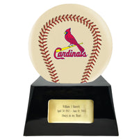 Ivory Baseball Trophy Urn Base with Optional St Louis Cardinals Team Sphere