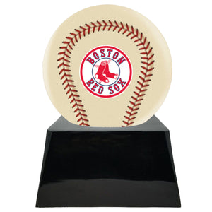 Ivory Baseball Trophy Urn Base with Optional Boston Red Sox Team Sphere