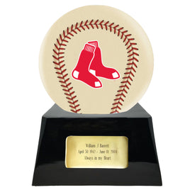 Ivory Baseball Trophy Urn Base with Optional Boston Red Sox Team Sphere