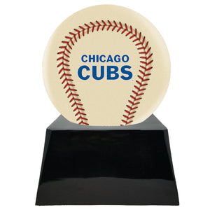 Ivory Baseball Trophy Urn Base with Optional Chicago Cubs Team Sphere