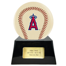 Ivory Baseball Trophy Urn Base with Optional Los Angeles Angels Team Sphere