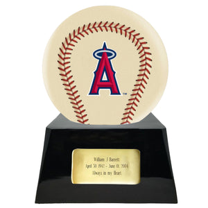 Ivory Baseball Trophy Urn Base with Optional Los Angeles Angels Team Sphere