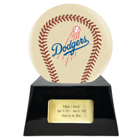 Ivory Baseball Trophy Urn Base with Optional Los Angeles Dodgers Team Sphere