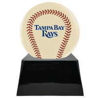 Ivory Baseball Trophy Urn Base with Optional Tampa Bay Rays Team Sphere
