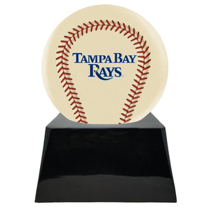 Ivory Baseball Trophy Urn Base with Optional Tampa Bay Rays Team Sphere