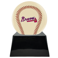 Ivory Baseball Trophy Urn Base with Optional Atlanta Braves Team Sphere