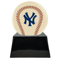 Ivory Baseball Trophy Urn Base with Optional New York Yankees Team Sphere