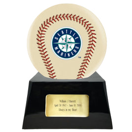 Ivory Baseball Trophy Urn Base with Optional Seattle Mariners Team Sphere