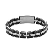 Stainless Steel Black & Silver Bracelet - IUBR207