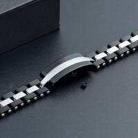 Stainless Steel Black & Silver Bracelet - IUBR207