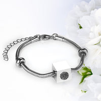 Stainless Steel Fingerprint Bracelets - Square