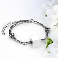 Stainless Steel Fingerprint Bracelets - Square