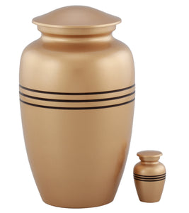 Classic Gold Alloy Cremation Urn with free keepsake - Overstock Deal