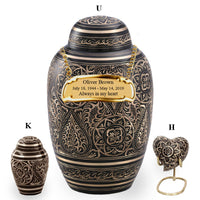 Ethnic Series - Dome Top Golden Aura Cremation Urn - IUCL106FH