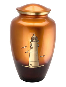 IMPERFECT - Classic Sunset Lighthouse Adult Cremation Urn - IUCL122 - NON-RETURNABLE