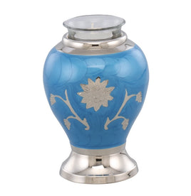 Blue Sunflower Tealight Cremation Urn - IUCL135-TL