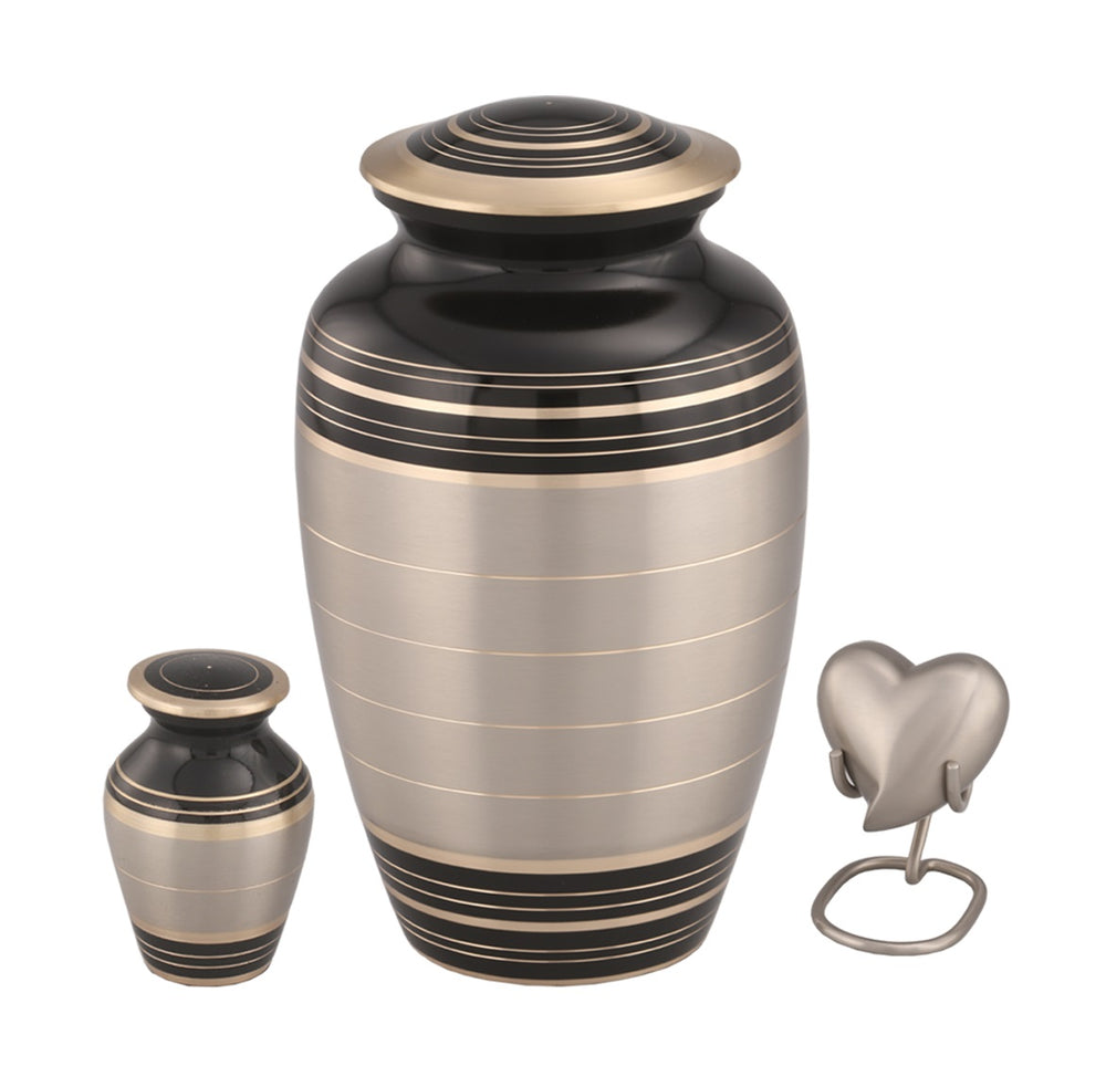 IMPERFECT - Pewter Black Cremation Urn - IUCL137 - NON-RETURNABLE