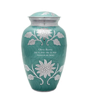 Bouquet Series - Teal Sunflower Cremation Urn - IUCL142