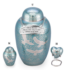 Ethnic Series - Dome Top Wings to Eternity-Blue Cremation Urn - IUCL153