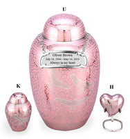 Ethnic Series - Dome Top Wings to Eternity-Pink Cremation Urn - IUCL154