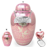 Ethnic Series - Dome Top Pink Eternal Rose Cremation Urn - IUCL155