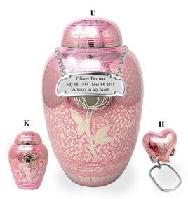 Ethnic Series - Dome Top Pink Eternal Rose Cremation Urn - IUCL155