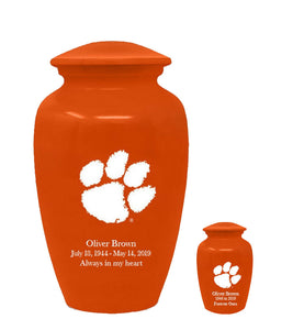 Fan Series - Clemson University Tigers Orange Memorial Cremation Urn - IUCLM100