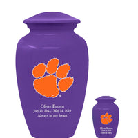 Fan Series - Clemson University Tigers Purple with Orange Logo Memorial Cremation Urn - IUCLM103