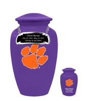 Fan Series - Clemson University Tigers Purple with Orange Logo Memorial Cremation Urn - IUCLM103