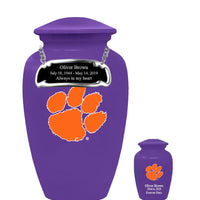 Fan Series - Clemson University Tigers Purple with Orange Logo Memorial Cremation Urn - IUCLM103