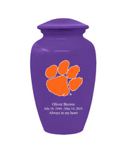 Fan Series - Clemson University Tigers Purple with Orange Logo Memorial Cremation Urn - IUCLM103