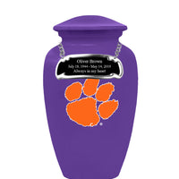 Fan Series - Clemson University Tigers Purple with Orange Logo Memorial Cremation Urn - IUCLM103