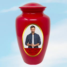 Custom Photo Urn Red - IUCU100-Red