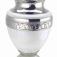 IMPERFECT - Elite Elegant Pearl White Cremation Urn - IUET104 - NON-RETURNABLE