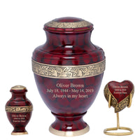 Serene Series - Crimson Marble Cremation Urn - IUET105