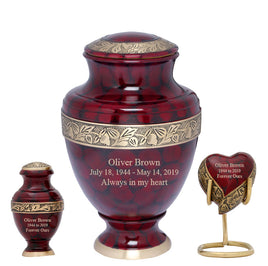 Serene Series - Crimson Marble Cremation Urn - IUET105