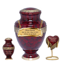 Serene Series - Crimson Marble Cremation Urn - IUET105