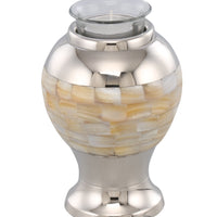 MOP Silver Tealight Cremation Urn - IUET116-SILVER-TL