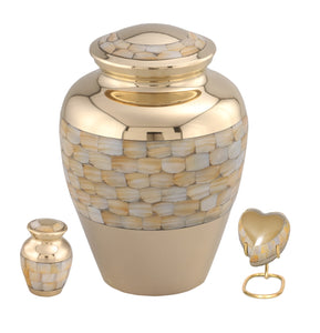 Elite Mother of Pearl Brass Cremation Urn - IUET116