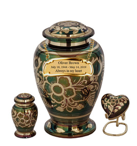 Flora Series - Emerald Green Cremation Urn - IUET122